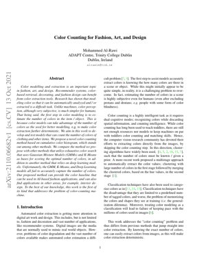 PDF Document Cover - Color Counting for Fashion, Art, and Design - Research Analysis