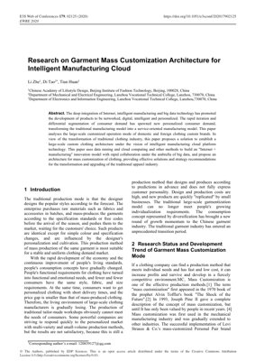 PDF Document Cover - Research on Garment Mass Customization Architecture for Intelligent Manufacturing Cloud